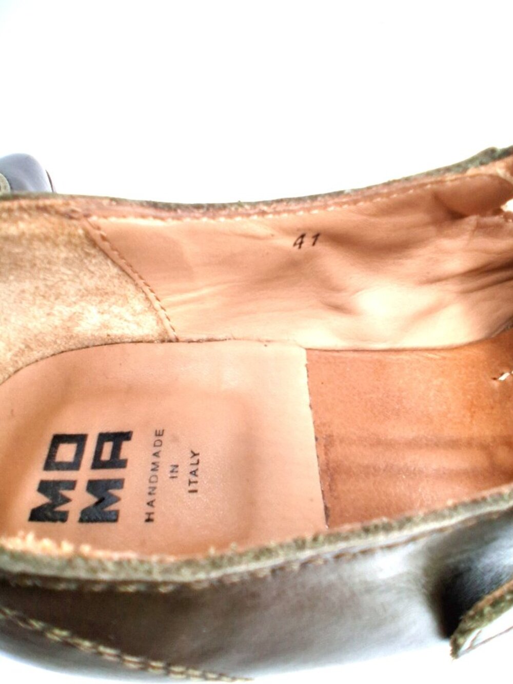 MOMA Handmade Leather Mary Jane T Strap Shoes Pointed Toe Brown EU 41 Italy - Picture 11 of 14
